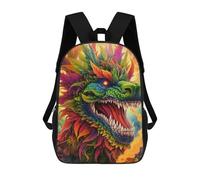 sinyumoney Mochila Infantil, Mochila Colorful Dragon Artwork -5 Impresa En 3D, Mochila Para Niños Y Niñas, Mochila Escolar Ligera Y Ajustable De 17 Pulgadas Para La Escuela Primaria 17inch