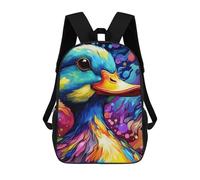 sinyumoney Mochila Infantil, Mochila Colorful Duck Artwork-2 Impresa En 3D, Mochila Para Niños Y Niñas, Mochila Escolar Ligera Y Ajustable De 17 Pulgadas Para La Escuela Primaria 17inch