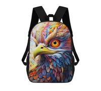 sinyumoney Mochila Infantil, Mochila Colorful Eagle Portrait-5 Impresa En 3D, Mochila Para Niños Y Niñas, Mochila Escolar Ligera Y Ajustable De 17 Pulgadas Para La Escuela Primaria 17inch