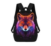 sinyumoney Mochila Infantil, Mochila Colorful Neon Fox Impresa En 3D, Mochila Para Niños Y Niñas, Mochila Escolar Ligera Y Ajustable De 17 Pulgadas Para La Escuela Primaria 17inch