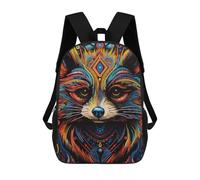 sinyumoney Mochila Infantil, Mochila Colorful Raccoon Artwork-6 Impresa En 3D, Mochila Para Niños Y Niñas, Mochila Escolar Ligera Y Ajustable De 17 Pulgadas Para La Escuela Primaria 17inch