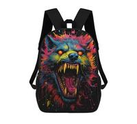 sinyumoney Mochila Infantil, Mochila Colorful Wolf Artwork -9 Impresa En 3D, Mochila Para Niños Y Niñas, Mochila Escolar Ligera Y Ajustable De 17 Pulgadas Para La Escuela Primaria 17inch