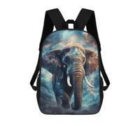 sinyumoney Mochila Infantil, Mochila Cosmic Elephant Journey Impresa En 3D, Mochila Para Niños Y Niñas, Mochila Escolar Ligera Y Ajustable De 17 Pulgadas Para La Escuela Primaria 17inch