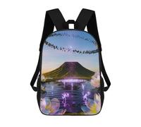 sinyumoney Mochila Infantil, Mochila Cosmic Lotus Oasis Impresa En 3D, Mochila Para Niños Y Niñas, Mochila Escolar Ligera Y Ajustable De 17 Pulgadas Para La Escuela Primaria 17inch