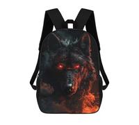 sinyumoney Mochila Infantil, Mochila Dangerous Black Wolf Impresa En 3D, Mochila Para Niños Y Niñas, Mochila Escolar Ligera Y Ajustable De 17 Pulgadas Para La Escuela Primaria 17inch