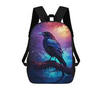 sinyumoney Mochila Infantil, Mochila Epic Rainy Crow Impresa En 3D, Mochila Para Niños Y Niñas, Mochila Escolar Ligera Y Ajustable De 17 Pulgadas Para La Escuela Primaria 17inch