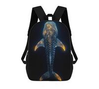sinyumoney Mochila Infantil, Mochila Escolar Abstract Whale Shark Gold Mochila Escolar De Gran Capacidad Para Estudiantes, Niños, Niñas, Adultos Y Adolescentes 17inch