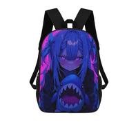 sinyumoney Mochila Infantil, Mochila Escolar Anime Girl with Shark Plush Mochila Escolar De Gran Capacidad Para Estudiantes, Niños, Niñas, Adultos Y Adolescentes 17inch