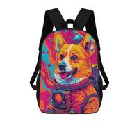 sinyumoney Mochila Infantil, Mochila Escolar Astronaut Corgi Space Mochila Escolar De Gran Capacidad Para Estudiantes, Niños, Niñas, Adultos Y Adolescentes 17inch
