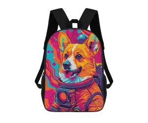 sinyumoney Mochila Infantil, Mochila Escolar Astronaut Corgi Space Mochila Escolar De Gran Capacidad Para Estudiantes, Niños, Niñas, Adultos Y Adolescentes 17inch