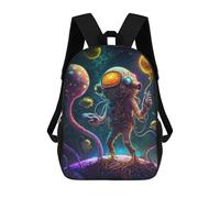 sinyumoney Mochila Infantil, Mochila Escolar Astronaut in A Cosmic Garden Mochila Escolar De Gran Capacidad Para Estudiantes, Niños, Niñas, Adultos Y Adolescentes 17inch