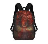sinyumoney Mochila Infantil, Mochila Escolar Autumn Forest Path Mochila Escolar De Gran Capacidad Para Estudiantes, Niños, Niñas, Adultos Y Adolescentes 17inch