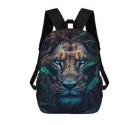 sinyumoney Mochila Infantil, Mochila Escolar Blue-Eyed Lion in Shadows Mochila Escolar De Gran Capacidad Para Estudiantes, Niños, Niñas, Adultos Y Adolescentes 17inch