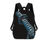 sinyumoney Mochila Infantil, Mochila Escolar Blue Katana Close-Up Mochila Escolar De Gran Capacidad Para Estudiantes, Niños, Niñas, Adultos Y Adolescentes 17inch