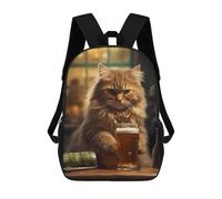 sinyumoney Mochila Infantil, Mochila Escolar Cat Beer Mochila Escolar De Gran Capacidad Para Estudiantes, Niños, Niñas, Adultos Y Adolescentes 17inch