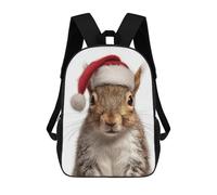 sinyumoney Mochila Infantil, Mochila Escolar Christmas Squirrel Wearing A Santa Hat Mochila Escolar De Gran Capacidad Para Estudiantes, Niños, Niñas, Adultos Y Adolescentes 17inch