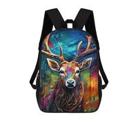 sinyumoney Mochila Infantil, Mochila Escolar Colorful Deer Painting-1 Mochila Escolar De Gran Capacidad Para Estudiantes, Niños, Niñas, Adultos Y Adolescentes 17inch