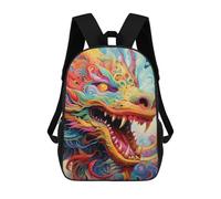 sinyumoney Mochila Infantil, Mochila Escolar Colorful Dragon Artwork-12 Mochila Escolar De Gran Capacidad Para Estudiantes, Niños, Niñas, Adultos Y Adolescentes 17inch
