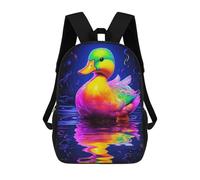 sinyumoney Mochila Infantil, Mochila Escolar Colorful Duck Reflection Mochila Escolar De Gran Capacidad Para Estudiantes, Niños, Niñas, Adultos Y Adolescentes 17inch