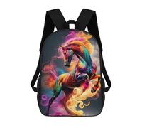 sinyumoney Mochila Infantil, Mochila Escolar Colorful Horse Artwork Mochila Escolar De Gran Capacidad Para Estudiantes, Niños, Niñas, Adultos Y Adolescentes 17inch