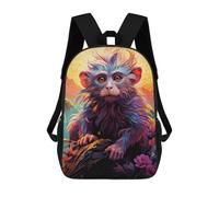 sinyumoney Mochila Infantil, Mochila Escolar Colorful Monkey Portrait-15 Mochila Escolar De Gran Capacidad Para Estudiantes, Niños, Niñas, Adultos Y Adolescentes 17inch
