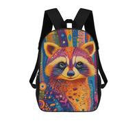sinyumoney Mochila Infantil, Mochila Escolar Colorful Raccoon Painting Mochila Escolar De Gran Capacidad Para Estudiantes, Niños, Niñas, Adultos Y Adolescentes 17inch