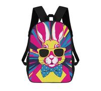 sinyumoney Mochila Infantil, Mochila Escolar Cool Bunny Pop Art Mochila Escolar De Gran Capacidad Para Estudiantes, Niños, Niñas, Adultos Y Adolescentes 17inch
