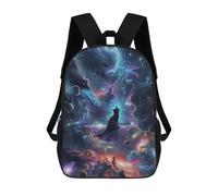 sinyumoney Mochila Infantil, Mochila Escolar Cosmic Cat on Magic Carpet Mochila Escolar De Gran Capacidad Para Estudiantes, Niños, Niñas, Adultos Y Adolescentes 17inch