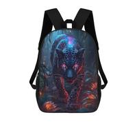 sinyumoney Mochila Infantil, Mochila Escolar Cosmic Jaguar in The Jungle Mochila Escolar De Gran Capacidad Para Estudiantes, Niños, Niñas, Adultos Y Adolescentes 17inch