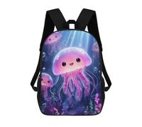 sinyumoney Mochila Infantil, Mochila Escolar Cute Pink Jellyfish Cartoon Illustration Mochila Escolar De Gran Capacidad Para Estudiantes, Niños, Niñas, Adultos Y Adolescentes 17inch
