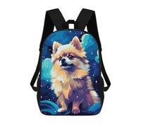 sinyumoney Mochila Infantil, Mochila Escolar Cute Pomeranian Pixel Art Mochila Escolar De Gran Capacidad Para Estudiantes, Niños, Niñas, Adultos Y Adolescentes 17inch