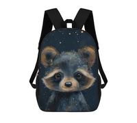 sinyumoney Mochila Infantil, Mochila Escolar Cute Whimsical Raccoon Mochila Escolar De Gran Capacidad Para Estudiantes, Niños, Niñas, Adultos Y Adolescentes 17inch