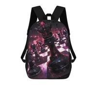 sinyumoney Mochila Infantil, Mochila Escolar Dark Chessboard King Mochila Escolar De Gran Capacidad Para Estudiantes, Niños, Niñas, Adultos Y Adolescentes 17inch