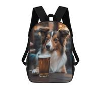 sinyumoney Mochila Infantil, Mochila Escolar Dog Drinking Beer in A Bar Mochila Escolar De Gran Capacidad Para Estudiantes, Niños, Niñas, Adultos Y Adolescentes 17inch