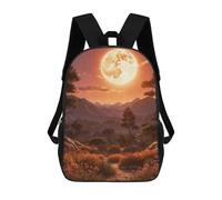 sinyumoney Mochila Infantil, Mochila Escolar Full Moon Over Mountain Mochila Escolar De Gran Capacidad Para Estudiantes, Niños, Niñas, Adultos Y Adolescentes 17inch