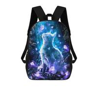 sinyumoney Mochila Infantil, Mochila Escolar Ghost Cat with Butterflies Mochila Escolar De Gran Capacidad Para Estudiantes, Niños, Niñas, Adultos Y Adolescentes 17inch