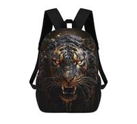 sinyumoney Mochila Infantil, Mochila Escolar Golden Evil Tiger Mochila Escolar De Gran Capacidad Para Estudiantes, Niños, Niñas, Adultos Y Adolescentes 17inch
