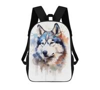 sinyumoney Mochila Infantil, Mochila Escolar Husky Watercolor Dog Mochila Escolar De Gran Capacidad Para Estudiantes, Niños, Niñas, Adultos Y Adolescentes 17inch