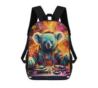 sinyumoney Mochila Infantil, Mochila Escolar Koala DJ in Colorful Lights Mochila Escolar De Gran Capacidad Para Estudiantes, Niños, Niñas, Adultos Y Adolescentes 17inch