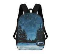 sinyumoney Mochila Infantil, Mochila Escolar Night Drive in The Woods Mochila Escolar De Gran Capacidad Para Estudiantes, Niños, Niñas, Adultos Y Adolescentes 17inch