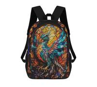 sinyumoney Mochila Infantil, Mochila Escolar Phoenix Stained Glass Mochila Escolar De Gran Capacidad Para Estudiantes, Niños, Niñas, Adultos Y Adolescentes 17inch