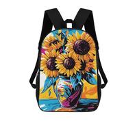 sinyumoney Mochila Infantil, Mochila Escolar Pop Art Vision of Sunflowers Mochila Escolar De Gran Capacidad Para Estudiantes, Niños, Niñas, Adultos Y Adolescentes 17inch
