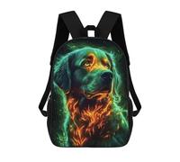 sinyumoney Mochila Infantil, Mochila Escolar Retriever Dog in Flames Animal Mochila Escolar De Gran Capacidad Para Estudiantes, Niños, Niñas, Adultos Y Adolescentes 17inch