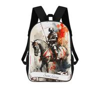 sinyumoney Mochila Infantil, Mochila Escolar Saint George Mochila Escolar De Gran Capacidad Para Estudiantes, Niños, Niñas, Adultos Y Adolescentes 17inch