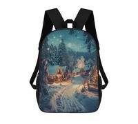sinyumoney Mochila Infantil, Mochila Escolar Snowy Village Starry Sky Mochila Escolar De Gran Capacidad Para Estudiantes, Niños, Niñas, Adultos Y Adolescentes 17inch
