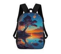 sinyumoney Mochila Infantil, Mochila Escolar Sunset Island with Tree Mochila Escolar De Gran Capacidad Para Estudiantes, Niños, Niñas, Adultos Y Adolescentes 17inch