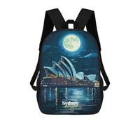 sinyumoney Mochila Infantil, Mochila Escolar Sydney Opera House Night Mochila Escolar De Gran Capacidad Para Estudiantes, Niños, Niñas, Adultos Y Adolescentes 17inch