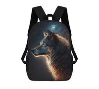 sinyumoney Mochila Infantil, Mochila Escolar The Wolf And The Moon Mochila Escolar De Gran Capacidad Para Estudiantes, Niños, Niñas, Adultos Y Adolescentes 17inch