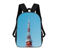sinyumoney Mochila Infantil, Mochila Escolar Tokyo Tower Mochila Escolar De Gran Capacidad Para Estudiantes, Niños, Niñas, Adultos Y Adolescentes 17inch