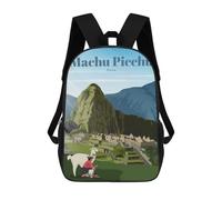 sinyumoney Mochila Infantil, Mochila Escolar Travel to Machu Picchu Mochila Escolar De Gran Capacidad Para Estudiantes, Niños, Niñas, Adultos Y Adolescentes 17inch